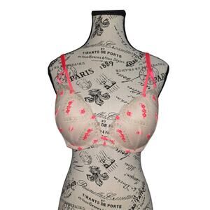 Victoria's Secret DREAM ANGELS Push-Up Coral & Beige Embroidered Bra 36C